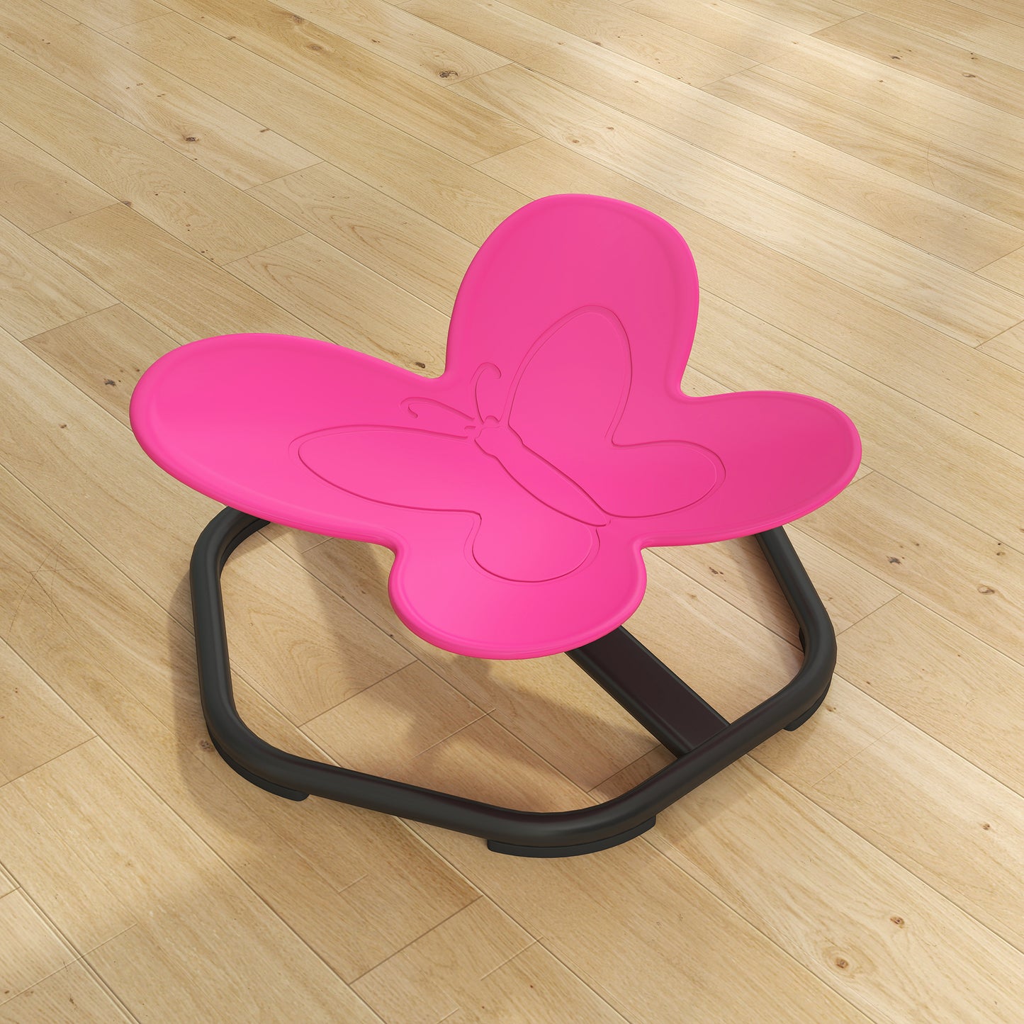 Butterfly-Shaped-kids Swivel Chair, Sensory Spinning Chair for Balance, Coordination Training, Pink