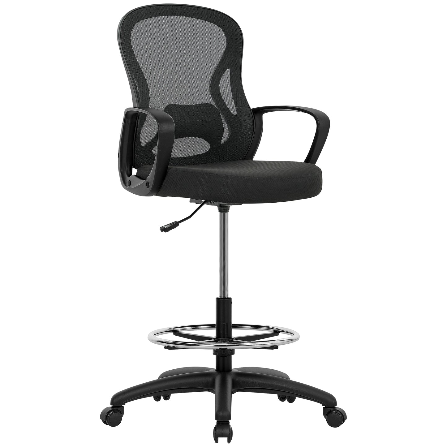 Drafting Chair with Adjustable Footrest, Ergonomic Mesh Office Chair with Lumbar Support