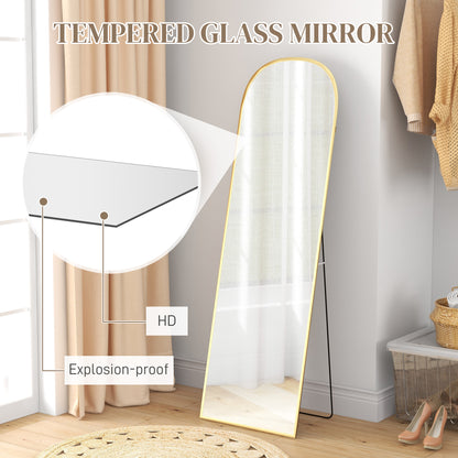 162cm Aluminium Frame Standing Mirror - Gold