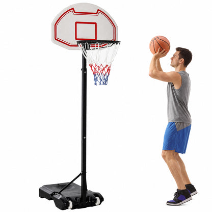 Basketball Hoop Outdoor, Portable Basketball Hoop and Stand with Weighted Base, Portable on Wheels, 1.55-2.1m, for Teens