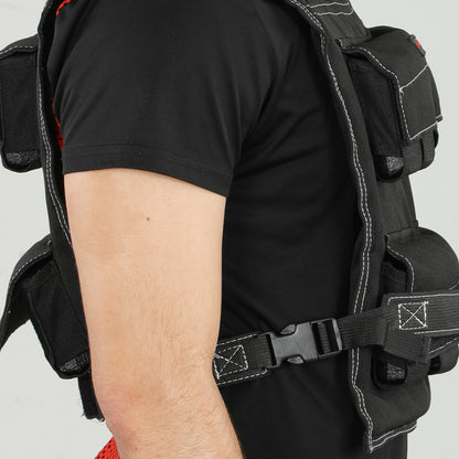 20KG Adjustable Weighted Vest, Running Weight Vest, with 30 Metal Weights, Reflective Strips, for Running, Exercise