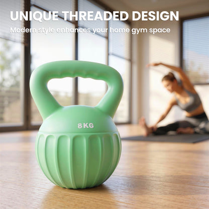 Kettlebell for Strength Training Kettle Bell with Non-Slip Handle 8 kg Green
