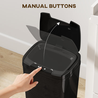 15L Sensor Bin, Automatic Touchless Kitchen Bin, Easy Clean, Battery Operated for Home Office, Bedroom, Bathroom, Black