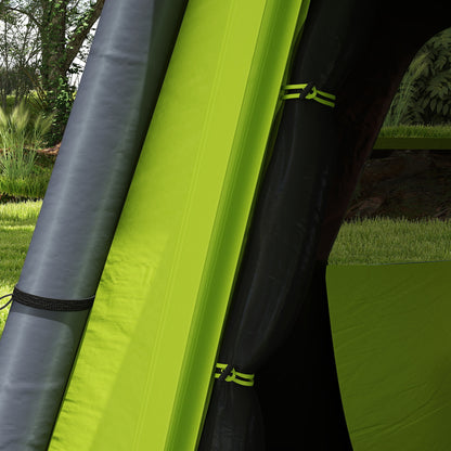Inflatable Camping Tent w/ Hand Pump, Easy Setup 1/2 Person Blow Up Tent Waterproof 190T Taffeta w/ Mesh Windows