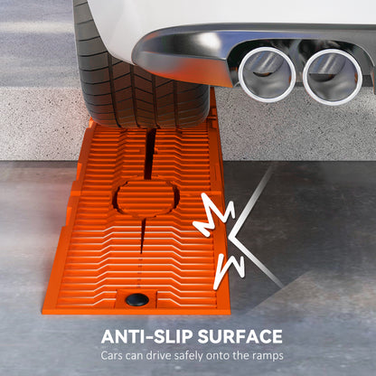 2 PCs Car Ramps Heavy Duty 2.5 Ton Motorhome Levelling Ramps, Plastic Garage Workshop Car Lift