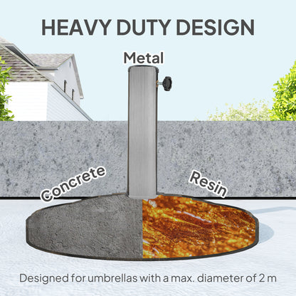 12kg Resin Garden Parasol Base, Round Umbrella Base, Heavy Duty Sun Umbrella Base for 32, 38