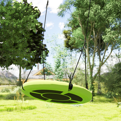 100cm Diameter Nest Seat for Kids with Height Adjustable Hanging Ropes for Outdoor, Playground, Garden, Green