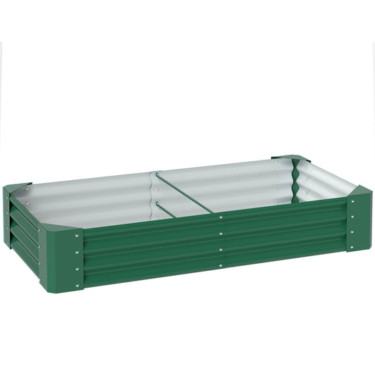 180 x 90cm Galvanised Steel Open Planter - Green