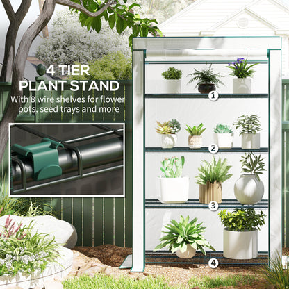 Four-Tier Mini Greenhouse - Green/White