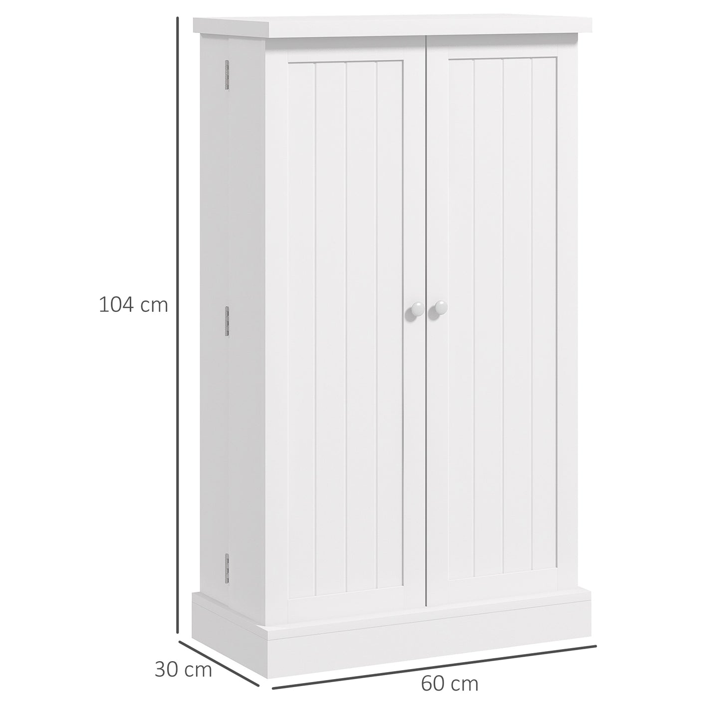 Kitchen Cupboard 6-tier Door Racks Freestanding Multi-Storage with Adjustable Shelves, White
