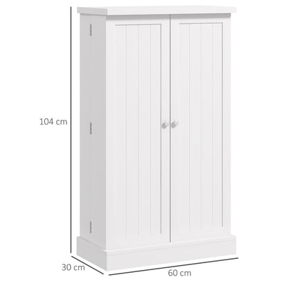 Kitchen Cupboard 6-tier Door Racks Freestanding Multi-Storage with Adjustable Shelves, White