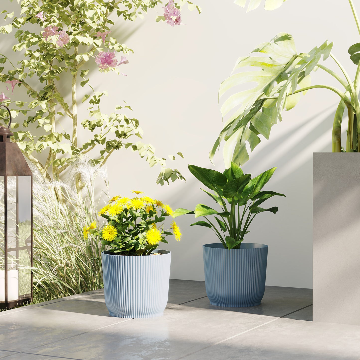 Set of Two Ф22cm Planters - Blue