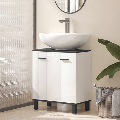 Modern Under-Sink Bathroom Cabinet - High Gloss White