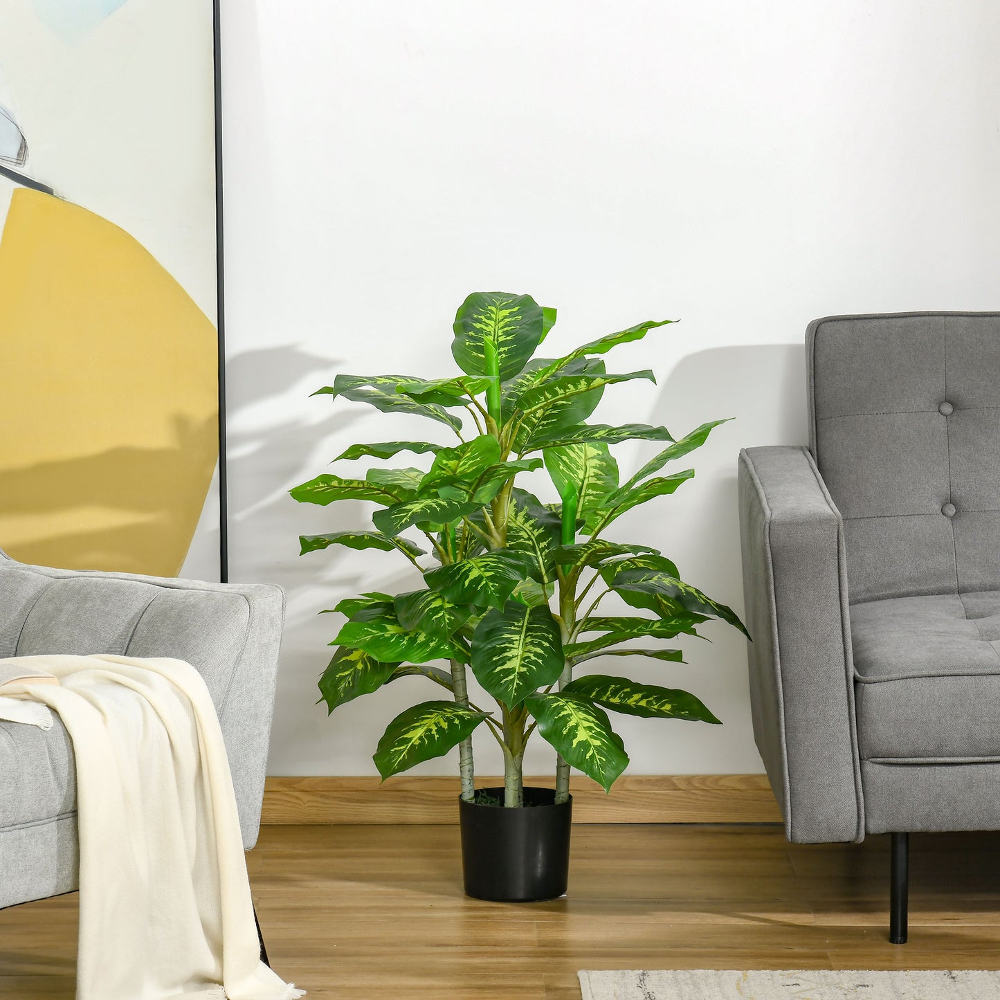 Faux Rose Plants, with Pots