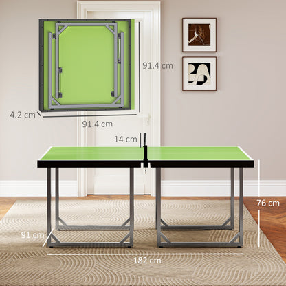 6ft Table Tennis Table, Ping Pong Table with Net, Foldable and Portable Ping Pong Set for Indoor Use, Easy Assemble, Midsize
