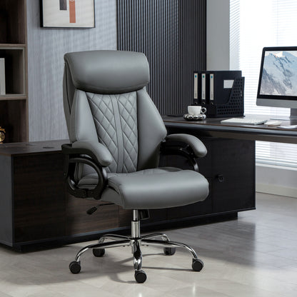 Super Padded Faux Leather Office Chair - Charcoal Grey