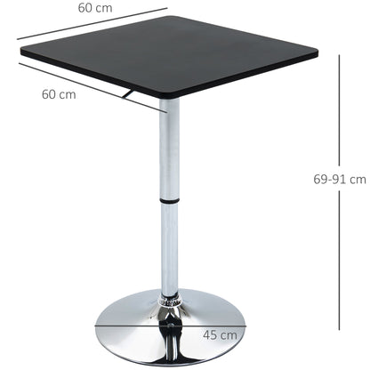 Modern Height Adjustable Counter Bar Table with 360° Swivel Tabletop and Electroplating Metal Base, Pub Desk for Living Room