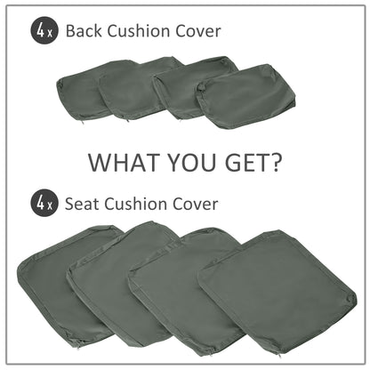 Replacement Cushion Cover Garden Rattan Patio Furniture Seat Cover Polyester Outdoor Deep Grey- No Cushion Included
