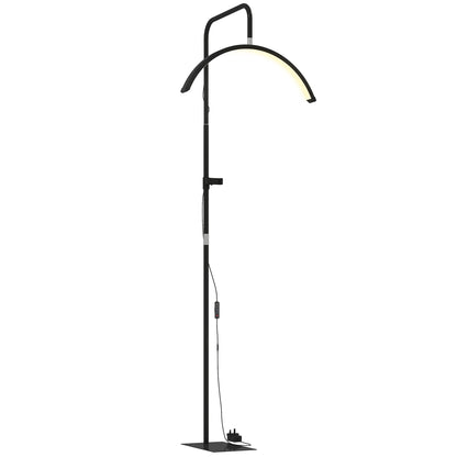 Half Moon Lash Light, 350° Rotatable Head, 7 Colours, Dimmable Beauty Floor Lamp, Black