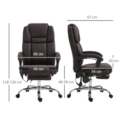 Six Point Vibrating Massage Office Chair - Dark Brown