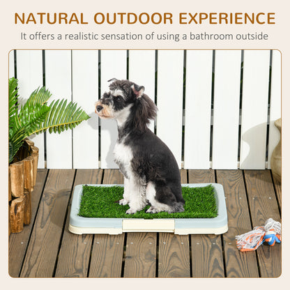 Puppy Training Pad, Indoor Portable Puppy Pad, with Artificial Grass, Grid, Panel, Tray, 46.5 x 34cm