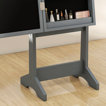 Freestanding Mirrored Jewellery Storage Cabinet - Grey