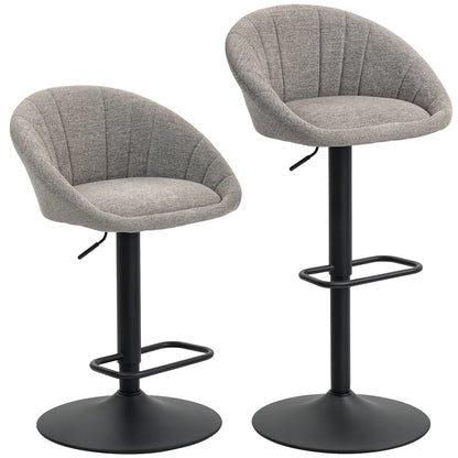 Set of Two Relaxed Tub Bar Stools - Grey