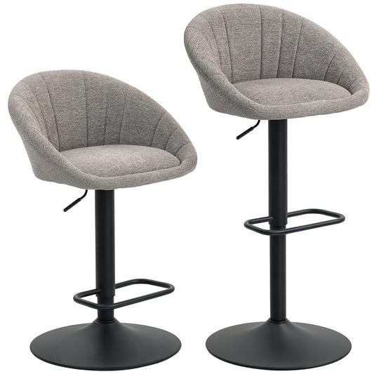 Set of Two Relaxed Tub Bar Stools - Grey
