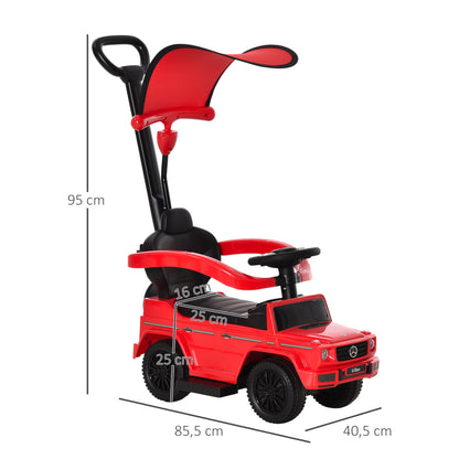 3 in 1 Kids Children Ride on Push Car Toddler Sliding Car G350 Licensed Walker Foot to Floor Slider Push-Along with Horn Stee