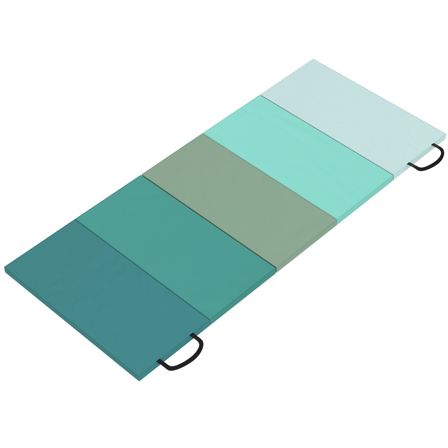 6FT Foldable Gymnastics Mat, Crash Exercise Pad, 3.2 cm Thick Workout Mat with Handles for Home Training, Mixed Green