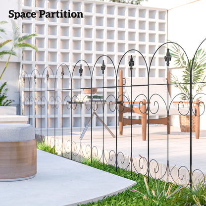 Decorative Garden Fencing, 8PCs 44in x 12.5ft Outdoor Picket Fence Panels