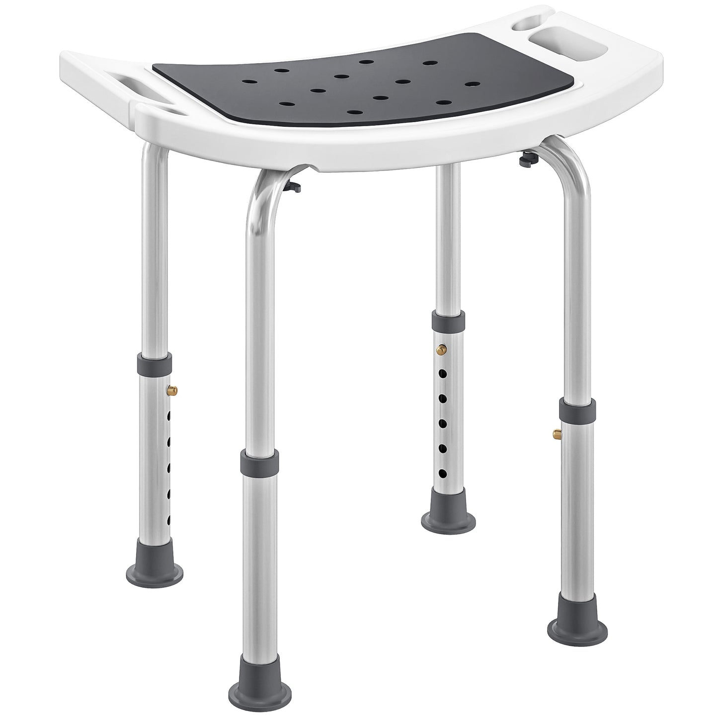 Shower Chair, Adjustable Height Shower Stool with Aluminium Frame and Non-Slip Feet