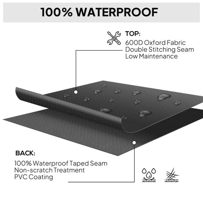 600D Oxford Outdoor Garden Furniture Sofa Set Cover, Waterproof Anti-UV Rattan Sun Lounger Protection Protector Cover