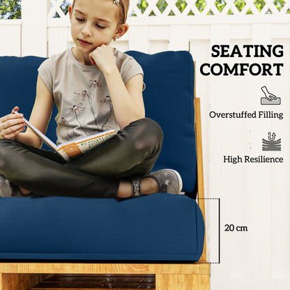 Two Piece Seat Pallet and Back Cushions - Navy Blue