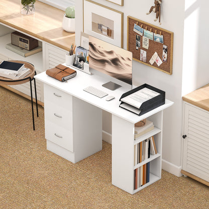 Computer Desk, Home Office Desk, Writing Table, PC Workstation with 3 Storage Shelves and 3 Drawers for Working, Study