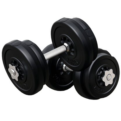 Dumbbell and Barbell Set with 65kg Adjustable Barbell Weights Set, for Home Gym - Black