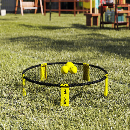 Spike Game Set, Mini Beach Games Set with Net, 3 Balls and Ball Pump, Portable with Carrying Bag for Outdoor Team Sports