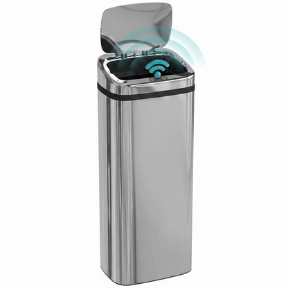 50L Infrared Touchless Automatic Motion Sensor Dustbin Stainless Steel Trash Can Home Office