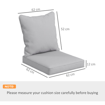 Seat and Back Padded Cushion Set, CUSHION ONLY - Light Grey