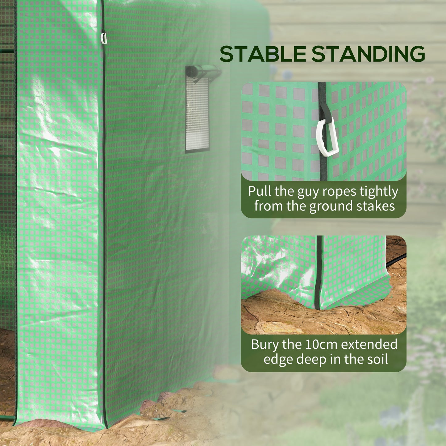 Walk-in Greenhouse with 3 Tier 12 Shelves, Small Greenhouse with Reinforced PE Cover
