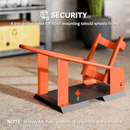 Motorcycle Wheel Chock, 816.5 kg Capacity Heavy Duty Steel Motorcycle Front Wheel Chock Holder with 3 Height Adjustable Holes