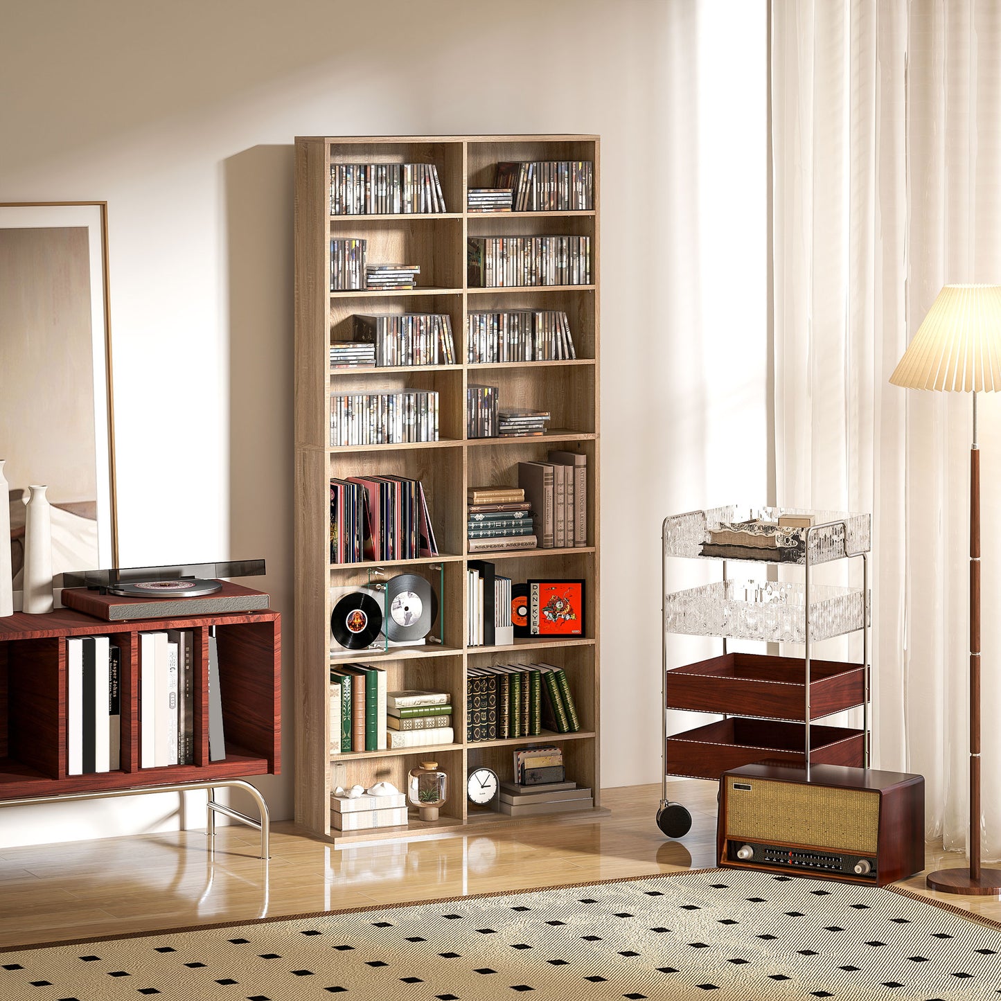 640 CD Storage Tower - Nature Wood Finish