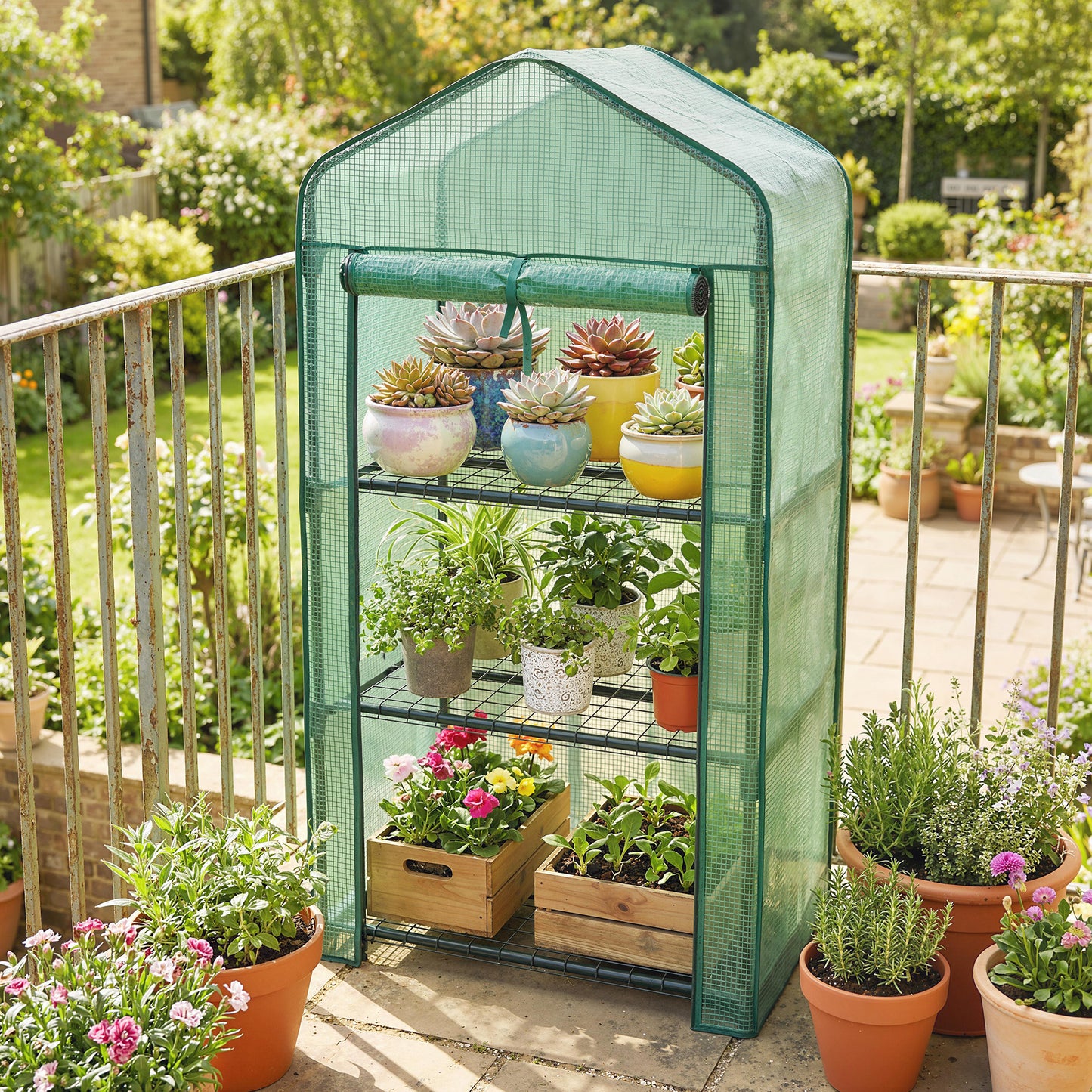 Three-Tier Mini Greenhouse - Green