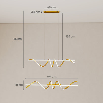 Pendant Light with 3 Colour Temperatures - Gold Tone
