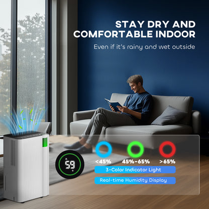 12L/Day Dehumidifier, with Filter - White