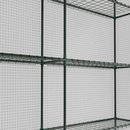 8 x 6ft Walk-In Greenhouse, with Shelves - White