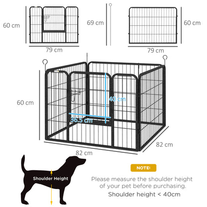 Heavy Duty Dog Playpen, 4 Panel Puppy Pen, Foldable Dog Kennel Both Indoor Outdoor Use Collapsible Design 82L x 82W x 60H (cm