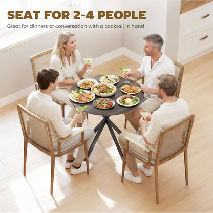 80cm Industrial Round Dining Table - Brown
