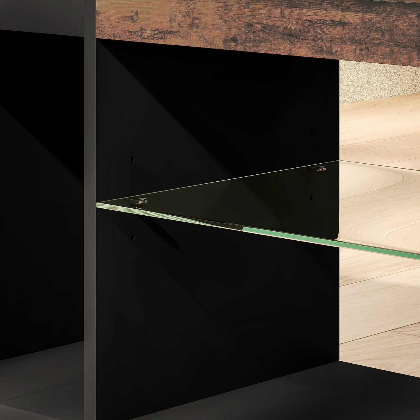 TV Stand Cabinet with LED Lights and Remote Control for TVs up to 65"