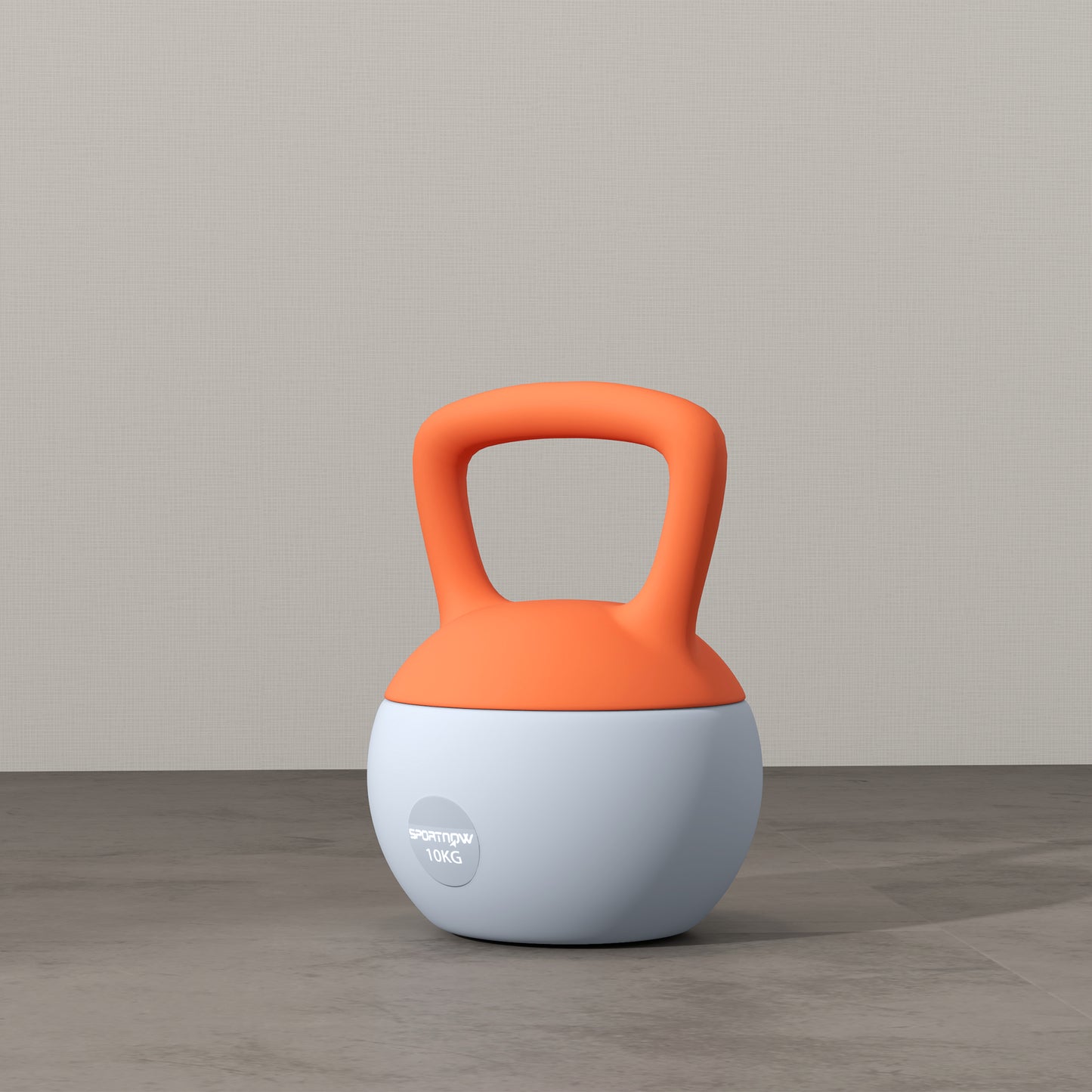 10KG Soft Kettlebell, Kettle Bell with Non-Slip Handle for Home Gym, Weight Lifting, Strength Training, Orange/Grey